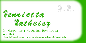 henrietta matheisz business card